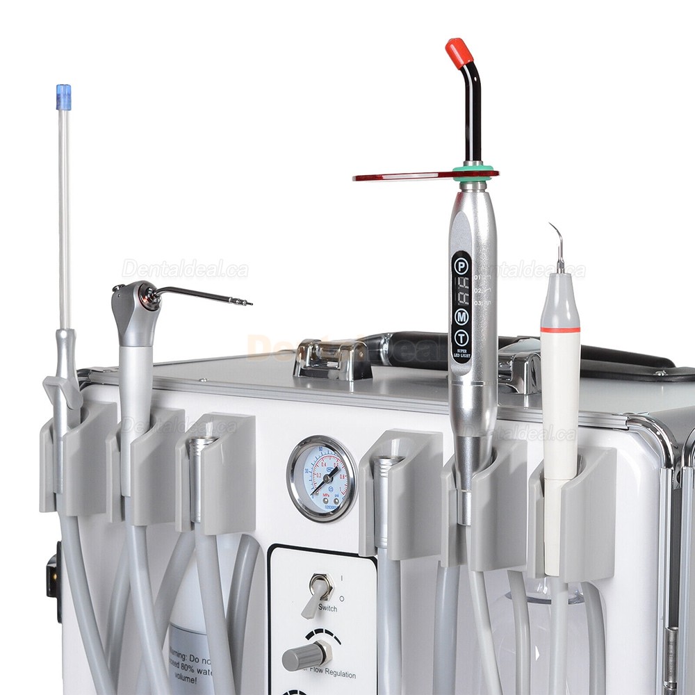 G13-B Portable Dental Unit with Air Compressor+ Curing Light +Scaler Handpiece 2/4H